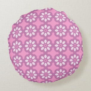 Cojín Redondo Retro Flor de Rosa
