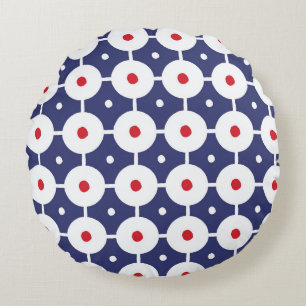 Cojín Redondo Retro Funky Seamless Vintage Design