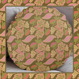 Cojín Redondo Retro leaves in bohem patterndesign
