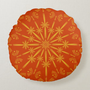 Cojín Redondo Retro Mandala Papaya Round Pillow