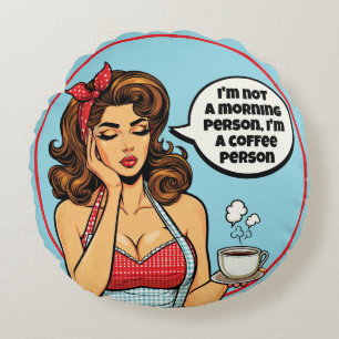 Cojín Redondo Retro Pinup_ Morning