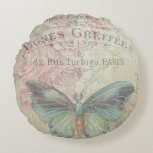 Cojín Redondo retro,shabby chic,vintage,rústico,florines,b