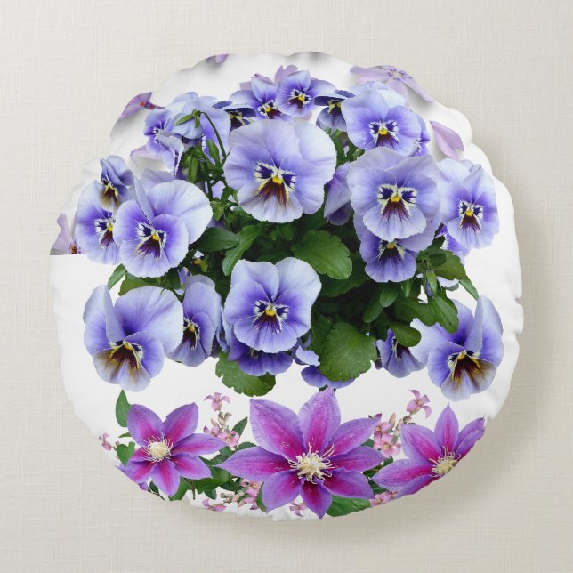 Cojín Redondo Reunión de jardines (Anverso)