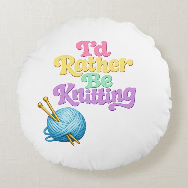 Cojín Redondo Reversible Knitting Crochet Round Pillow (Anverso)