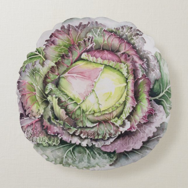 Cojín Redondo Rey Cabbage de enero (Anverso)