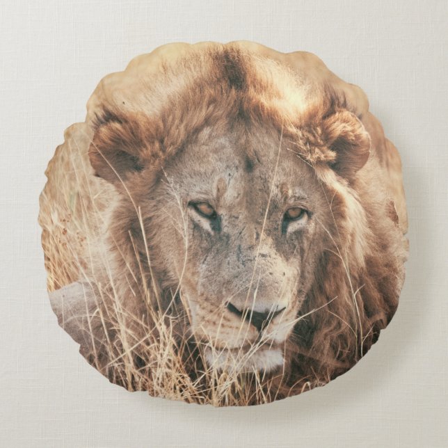 COJÍN REDONDO REY LEÓN SEÑOR (Anverso)