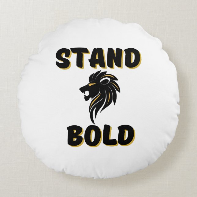 Cojín Redondo Ridísima Mano Negrita Como Leones (Anverso)