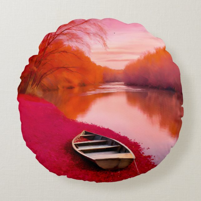 Cojín Redondo Río Rojo Sunrise (Anverso)