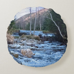 Cojín Redondo Río Salvaje de Montaña - Naturaleza Salvaje Rumani
