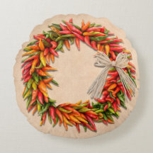 Ristra Wreath del suroeste de Chile en Adobe Wall