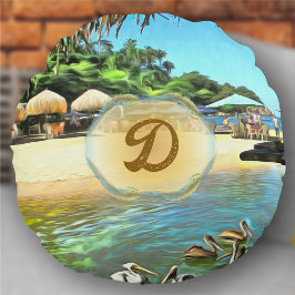 Cojín Redondo River Meets Ocean 0330