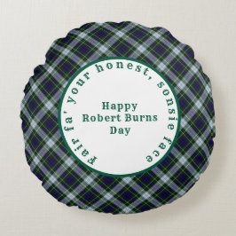 Cojín Redondo Robert Burns Scottish Tartán 2