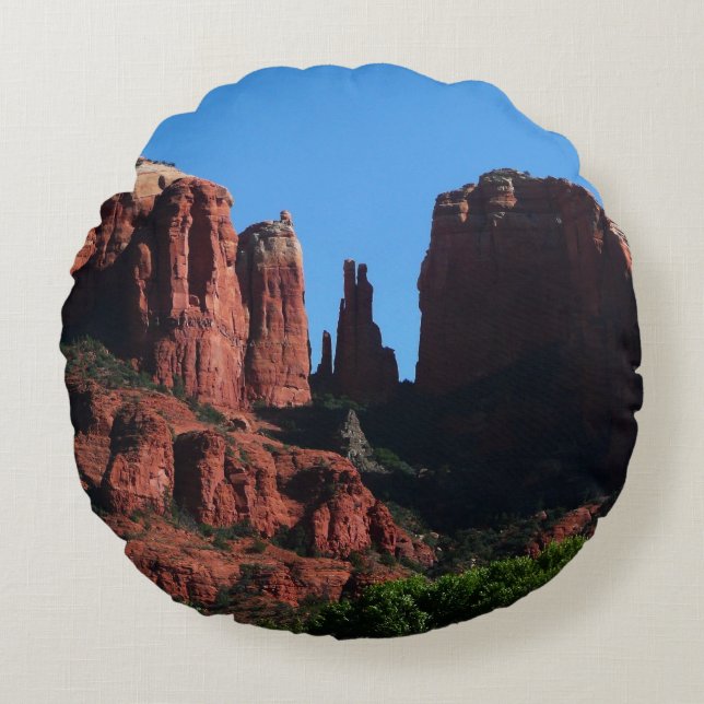 Cojín Redondo Roca catedral en el Monumento a Sedona Arizona (Anverso)