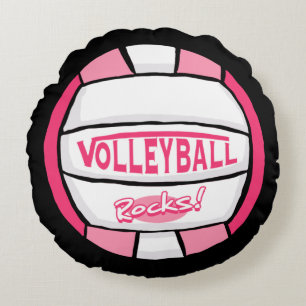 Cojín Redondo Rocas de voleibol rosadas 2