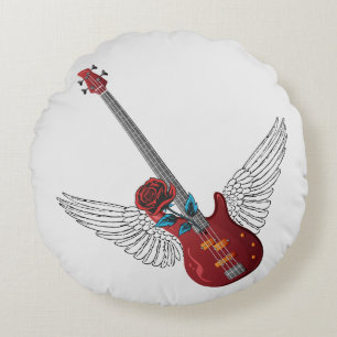 Cojín Redondo Rock and Roll Angel Bass