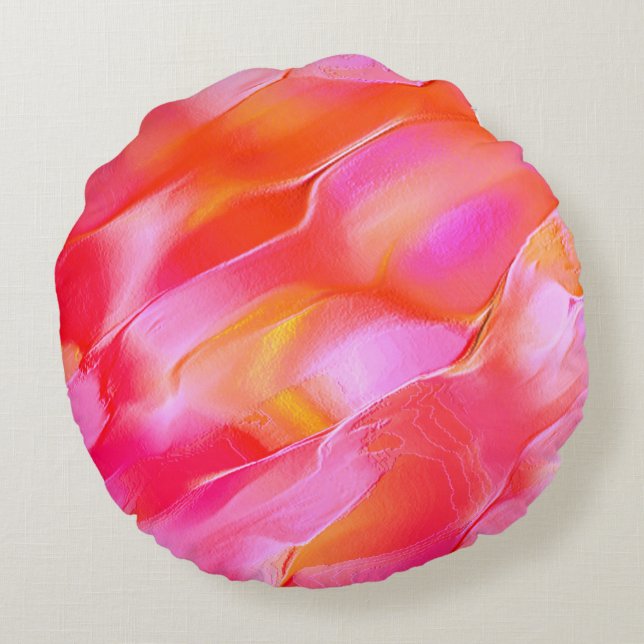 Cojín Redondo Rock rosa y pulido naranja (Reverso)