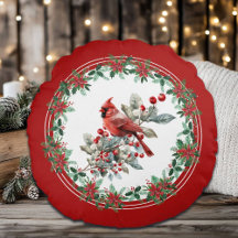 Rojo Mockingbird Poinsettia Borders Elegante