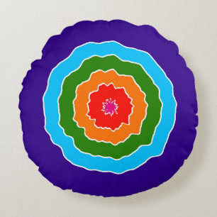 Cojín Redondo Rojo Naranja Verde Azul Púrpura