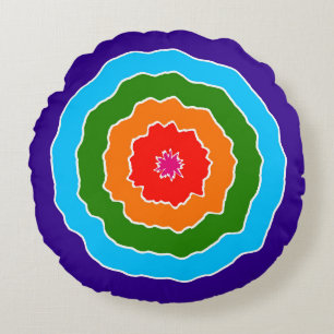 Cojín Redondo Rojo Naranja Verde Azul Púrpura