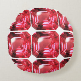 Cojín Redondo Rojo Octagon con forma de Ruby Gemstone Julio Birt