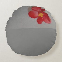 Cojín Redondo Rojo Y Gris