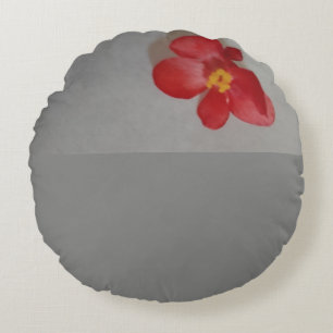 Cojín Redondo Rojo Y Gris