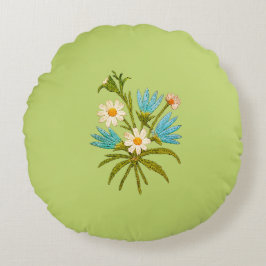 Cojín Redondo Romantic Flower – Botanical Fantasy Bouquet Pillow