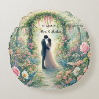 Cojín Redondo Romantic Wedding pastell Nr.3