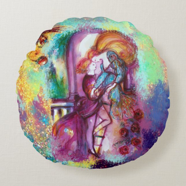 Cojín Redondo ROMEO Y JULIET Romántico Día de San Valentín (Anverso)