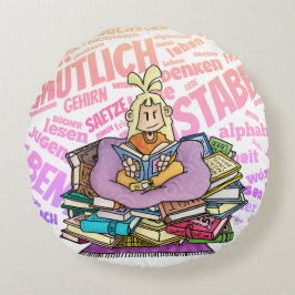 Cojín Redondo Rona - Bücherwurm / 