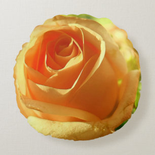 Cojín Redondo Rosa amarilla en pleno auge