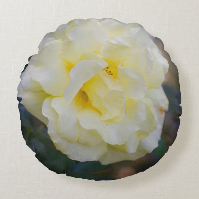 Cojín Redondo Rosa amarillo pálido (Anverso)