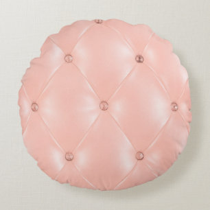 Cojín Redondo Rosa antiguo, rosa, fondo y textura con cuero