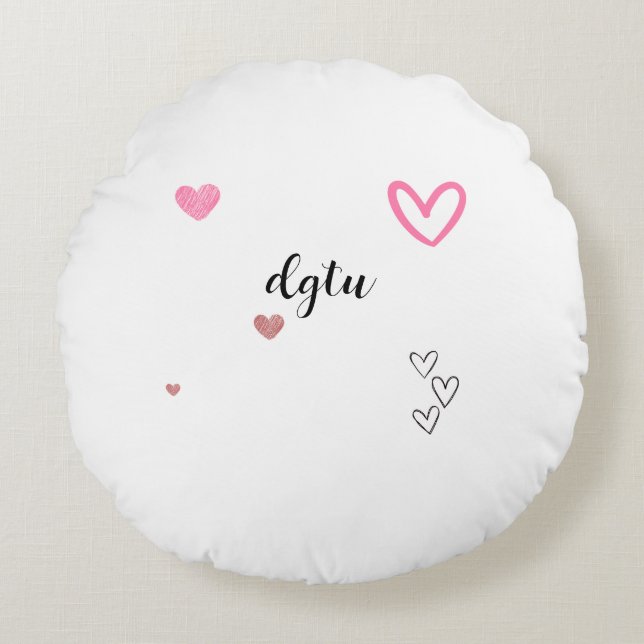 Cojín Redondo rosa confort cortar kawai (Anverso)