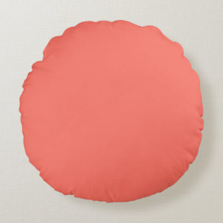 Cojín Redondo Rosa coral moderno color sólido plano