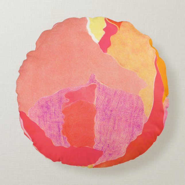 Cojín Redondo Rosa de col IV (Anverso)
