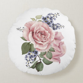 Cojín Redondo Rosa de país reversible
