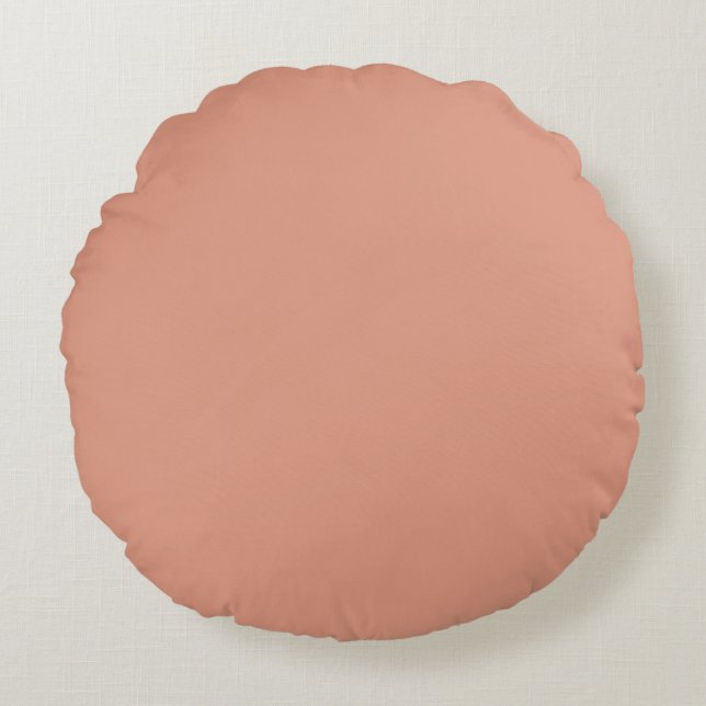 Cojín Redondo Rosa Dorado Sólido, Moderno, Simple (Anverso)