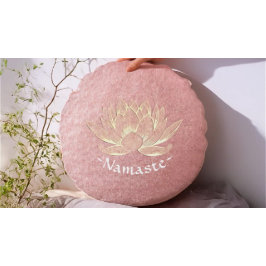 Cojín Redondo Rosa Gold Lotus Yoga Studio Instructor de Meditaci