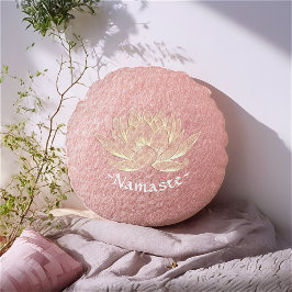Cojín Redondo Rosa Gold Lotus Yoga Studio Instructor de Meditaci