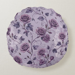 Cojín Redondo Rosa Lavanda Polvorienta Tonos Soñadores Florales
