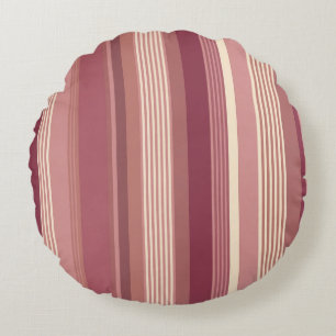 Cojín Redondo Rosa Polvoriento Warm Pinks Silenciadas Rayas Auda