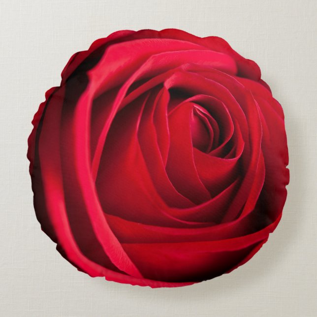Cojín Redondo Rosa Roja (Anverso)