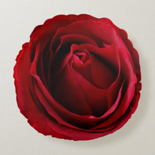 Cojín Redondo rosa rojo profundo