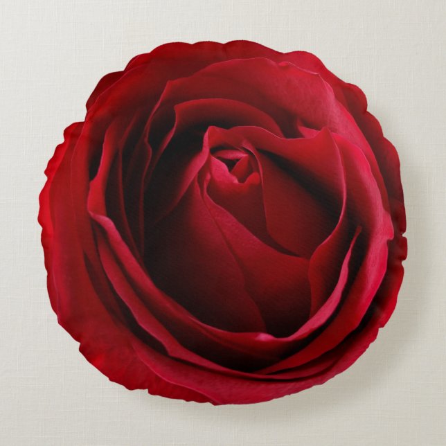 Cojín Redondo rosa rojo profundo (Anverso)