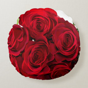 Cojín Redondo Rosa rojo rojo