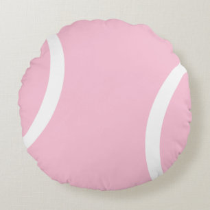 Cojín Redondo ~ rosado de la pelota de tenis perfecto