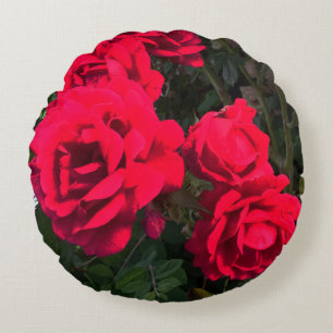 Cojín Redondo Rosario Roses Rojos