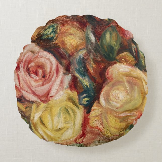 Cojín Redondo Rosas (1912) de Pierre-Auguste Renoir (Anverso)