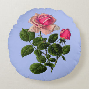 Cojín Redondo Rosas del té rosado